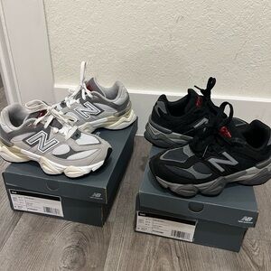 New Balance 9060 Twin Pack Chunky Runner Sneakers in Gray & Black